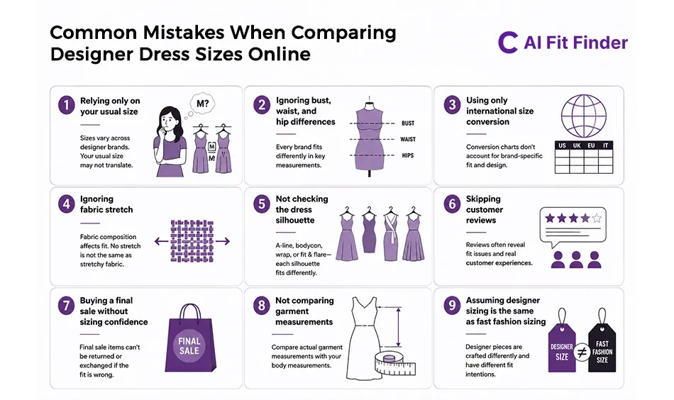 Common Mistakes When Comparing Designer Dress Sizes Online